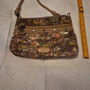 Sakroots Brown and Tan Patterned Wristlet